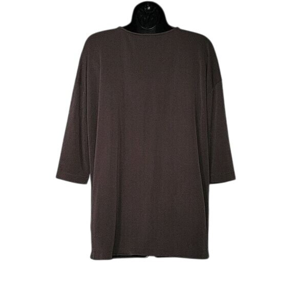 Pure Jill Brown‎ 3/4 Sleeve Tunic Top S Modal/Polyester Blend - Picture 2 of 6